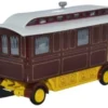 Oxford Anhänger Showmans Caravan, dunkelrot/gelb, 1:76, Clearance