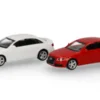 Herpa MiniKit Audi 2er Set: A4, weiss/rot, 2007, 1:87, Clearance