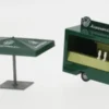 Busch - Ausschankwagen mit Schirm, Bierkästen, Aufsteller und Ausschneidebogen, Ährenbräu, 1:87, Best