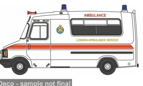 Oxford Bedford CF Hanlon, weiss, Ambulance London Ambulance Service (OFAH), 1:76, Online