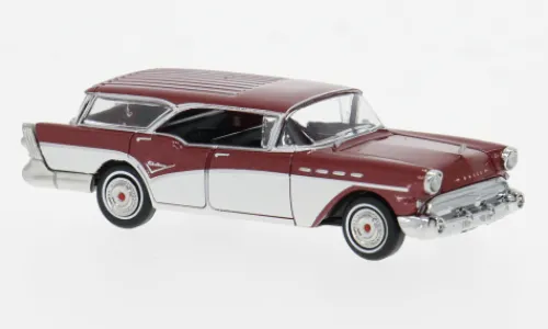 Brekina Buick Century Caballero, dunkelrot/weiss, 1957, 1:87,