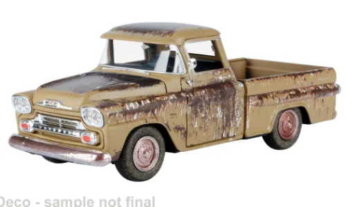 Motormax Chevrolet Apache Fleetside Pick Up, dunkelbeige/Dekor, 1958, 1:24, Discount