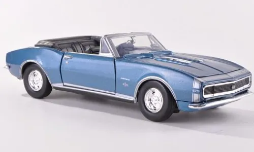 Motormax Chevrolet Camaro SS Convertible, blau/Dekor, 1967, 1:24, Best