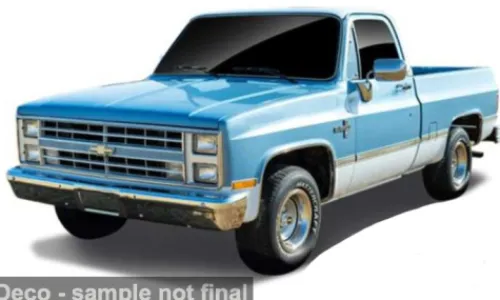 Bburago Chevrolet C10 Pick Up, blau/weiss, 1986, 1:43, Clearance