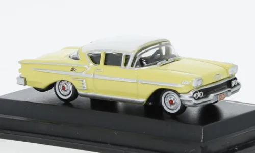 Oxford Chevrolet Impala Sport Coupe, hellgelb/weiss, 1958, 1:87,