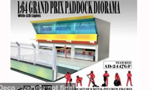 American Diorama Diorama Grand Prix Paddock Diorama Team Red, 1:64, Hot
