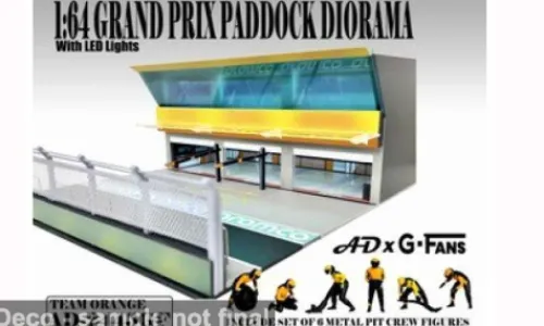 American Diorama Diorama Grand Prix Paddock Diorama Team Orange, 1:64, Outlet
