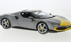 Bburago Ferrari 296 GTB, grau/gelb, 1:18, New