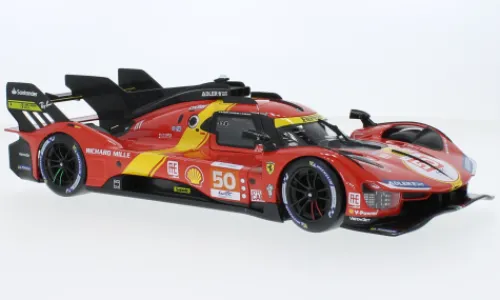 Bburago Ferrari 499P, 24h Le Mans, 2023, Ferrari AF Corse, #50, A.Fuoco/M.Molina, 1:18, Outlet
