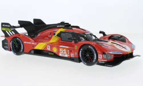 Bburago Ferrari 499P, 24h Le Mans, 2023, Ferrari AF Corse, #51, A.Pier Guidi/J.Calado, 1:18, New