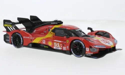 Bburago Ferrari 499P, 24h Le Mans, 2023, Scuderia Ferrari, #51, J.Calado/A.Giovinazzi, 1:24, Hot