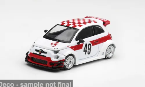 Mini GT Fiat 595 Abarth LB-Works x ABAS Works, weiss/rot, 2026, #49, 1:64, Clearance
