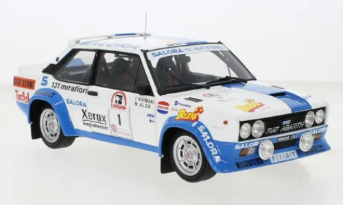 Kyosho Fiat 131 Abarth, Rallye WM, Rallye Finnland, 1980, #1, M.Alen/I.Kivimäki, 1:18, New
