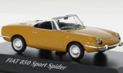 Maxichamps Fiat 850 Sport Spider, dunkelgelb, 1968, 1:43, New