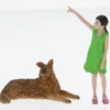 American Diorama Figuren Kind mit Hund, 1:24,