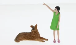 American Diorama Figuren Kind mit Hund, 1:24,