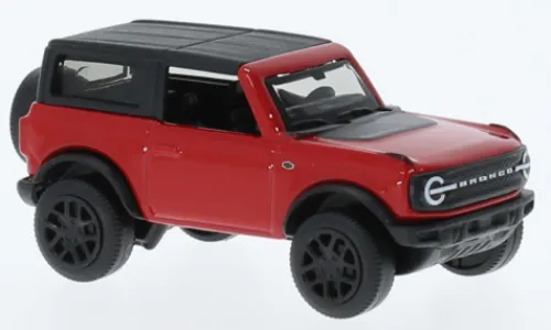 Bburago Ford Bronco Wildtrak, rot/schwarz, 2021, 1:64, Clearance