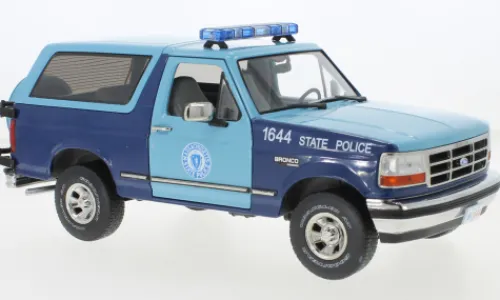 Greenlight Ford Bronco XLT, 1996, Massachusetts State Police, 1:18, New