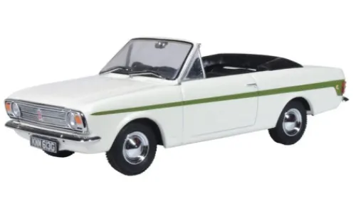 Oxford Ford Cortina MkII Crayford Convertible, weiss/grün, 1:43, Best