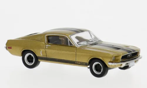 Brekina Ford Mustang GT 350 Fastback, gold/schwarz, 1968, 1:87, Clearance