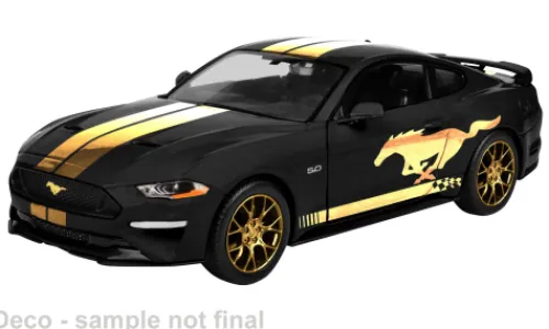 Motormax Ford Mustang GT, schwarz/gold, 2018, 1:24, Best