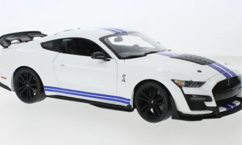 Maisto Ford Mustang Shelby GT500, weiss/blau, 2020, 1:18, Hot