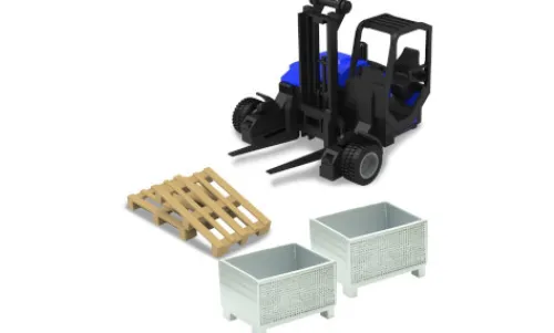 Bburago - Gabelstapler, blau/schwarz, 1:43, Best