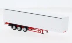 Herpa - Gardinenplanenauflieger, weiss/rot, 1:87, New