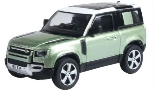 Oxford Land Rover Defender 90 (L663), hellgrün/weiss, 2020, 1:76,