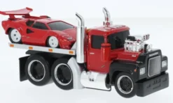 Maisto Mack R685ST Flatbed, rot/schwarz, 1980, 1:64,