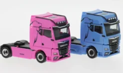 Herpa MAN 2er-Set eTGX GX, blau/pink, 1:87, Discount
