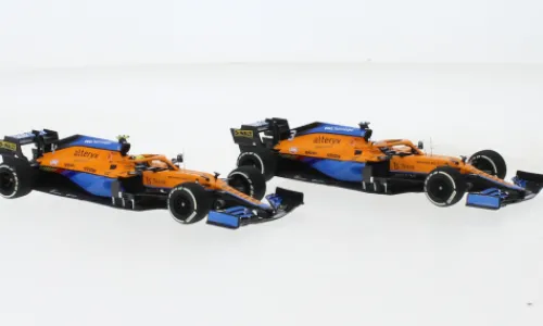 Minichamps McLaren 2er Set: MCL35M, Formel 1, GP Italien, 2021, McLaren F1 Team, #3 + 4, D.Ricciardo/L.Norris, 1:43, Sale