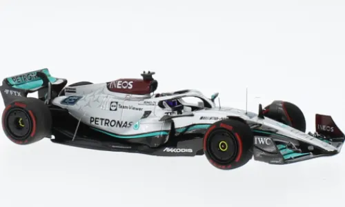 Minichamps Mercedes AMG W13 E Performance, Formel 1, GP Bahrain, 2022, Mercedes AMG Petronas Formula One Team, Petronas, #63, G.Russell, 1:43, Hot