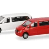 Herpa MiniKit Mercedes 2er Set: Vito Bus (W639), weiss/rot, 2010, 1:87, Hot