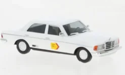 Busch Mercedes W123 Limousine, weiss, 1977, Methanol Benzin Antrieb 1979, 1:87, Hot