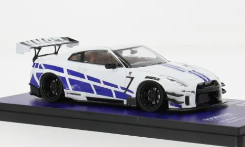Tarmac Works Nissan GT-R (R35) LB Work Type 2, weiss/blau, 1:43, New