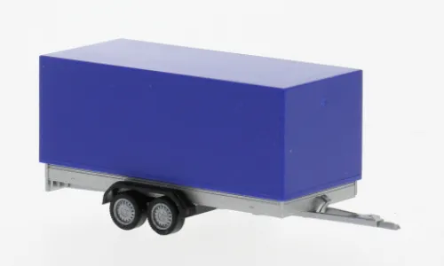 Herpa - PKW-Planenanhänger 2achs, blau, 1:87, Outlet