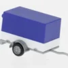 Herpa - PKW Planenanhänger 1achs, blau/weiss, 1:87, Hot