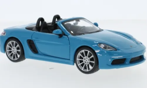 Bburago Porsche 718 Boxster Cabriolet, hellblau, 1:24, Outlet