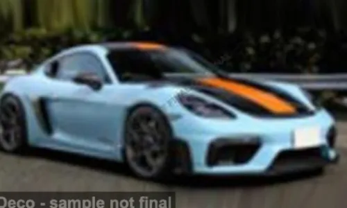 Solido Porsche 718 Cayman GT4 RS, blau/orange, 1:43, Hot