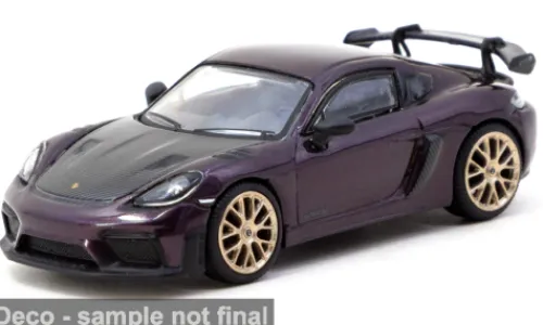 Tarmac Works Porsche Cayman GT4RS, violett, 1:64, Sale