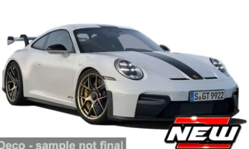 Bburago Porsche 911 GT3, weiss/grün, 2025, 1:24, Outlet