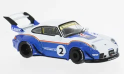 Tarmac Works Porsche RWB 993, blau/weiss, 1:64,
