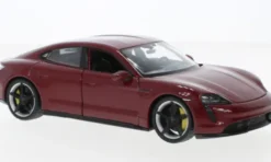 Welly Porsche Taycan Turbo S, dunkelrot, 1:24,