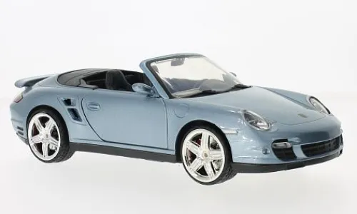 Motormax Porsche 911 (997) Turbo Cabriolet, hellblau, 1:18, Discount