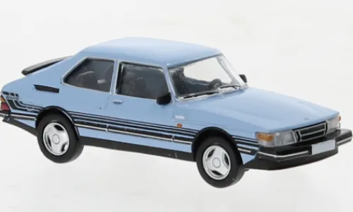 PCX87 Saab 900 Turbo, hellblau/Dekor, 1986, 1:87,