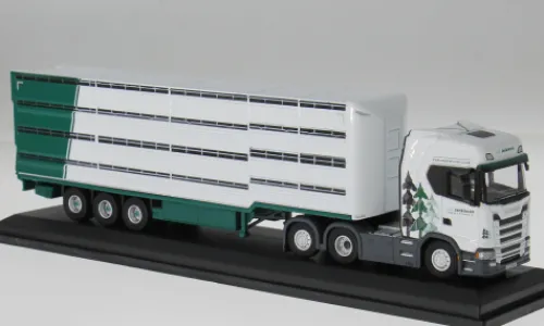 Oxford Scania S Series, weiss, Livestock Trailer A W Jenkinson, 1:76, Best