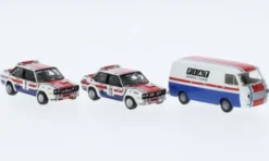 Brekina Set Fiat 131 Abarth und Fiat 238 Kasten, 1974, Fiat France Service Course, 1:87, Hot