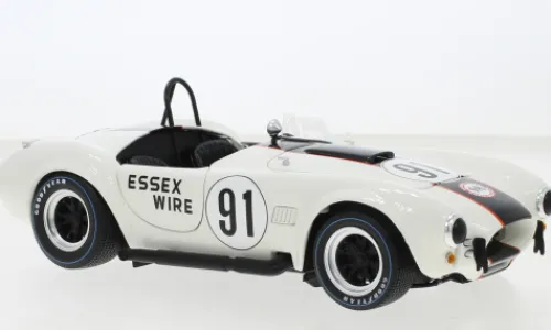 Kyosho Shelby Cobra 427 S/C, weiss/dunkelblau, Essex Wire, 1:18, Hot