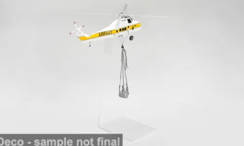 Mini GT Sikorsky S58T Helicopter, 1985, Camel Trophy, 1:64, Sale